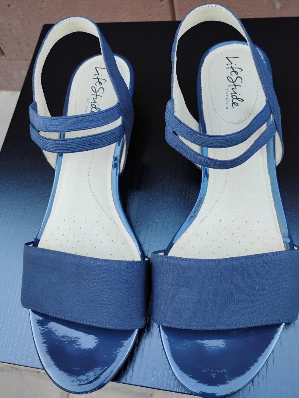 LifeStride Women's Yolo Wedge Sandal, Navy Blue, Size 11